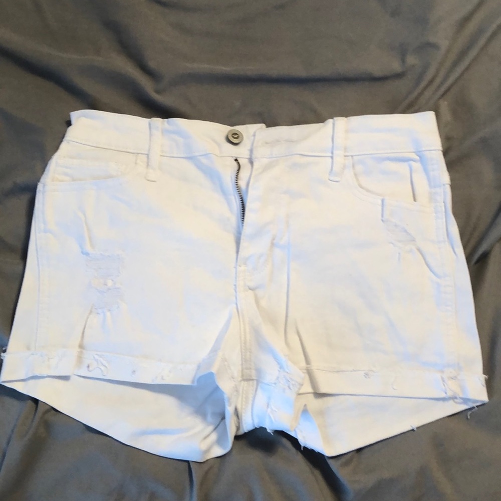 White denim shorts